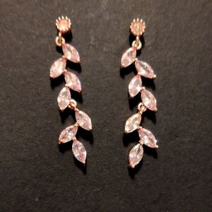 Rose Gold Leaf Drop Earrings